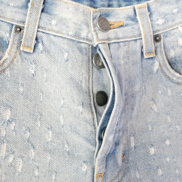 CARMAR button fly distressed cut off jean shorts Size 27